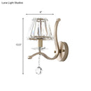GobekUsa Antiqued Gold Crystal Prism Wall Sconce - Minimalist 1 Head Light Fixture