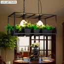 GobekUsa Antiqued Metal Island Lamp: 2 Heads, Black/White, Hanging Ceiling Light for Restaurants - 21.5"/25.5" Long