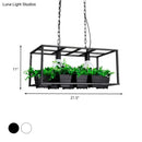 GobekUsa Antiqued Metal Island Lamp: 2 Heads, Black/White, Hanging Ceiling Light for Restaurants - 21.5"/25.5" Long