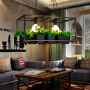 GobekUsa Antiqued Metal Island Lamp: 2 Heads, Black/White, Hanging Ceiling Light for Restaurants - 21.5"/25.5" Long