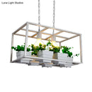 GobekUsa Antiqued Metal Island Lamp: 2 Heads, Black/White, Hanging Ceiling Light for Restaurants - 21.5"/25.5" Long