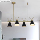 GobekUsa Antler Design Nordic Chandelier - Restaurant Island Lighting (Black, Grey, White)