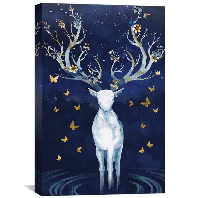 Antlers and Butterflies Canvas