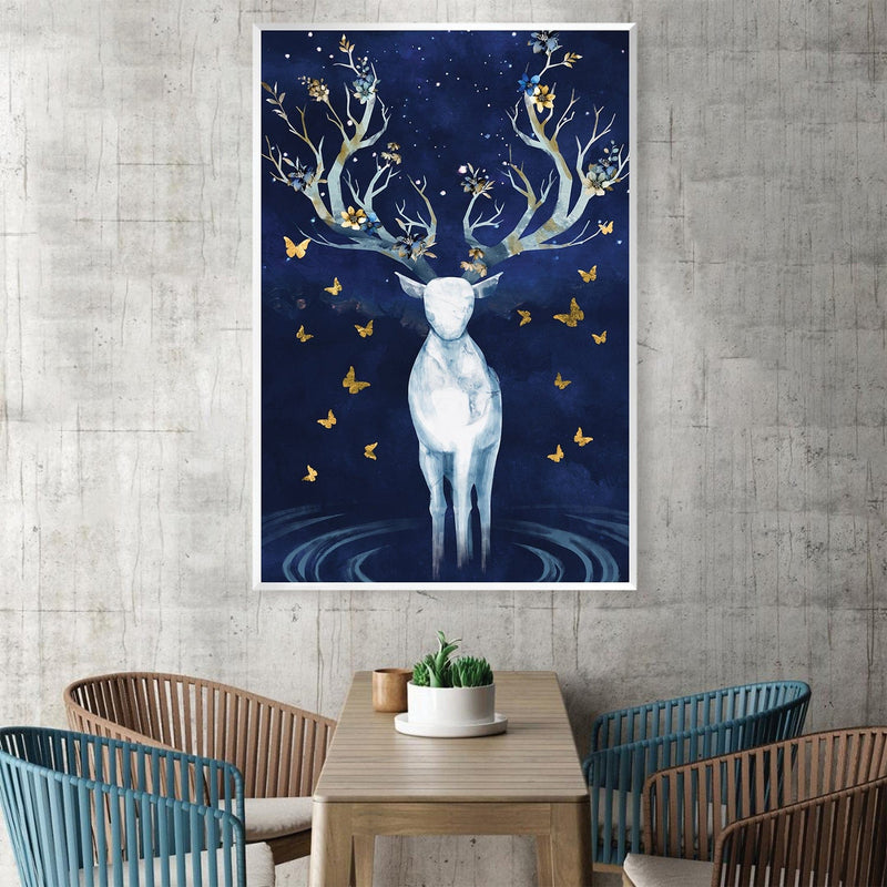 Antlers and Butterflies Canvas