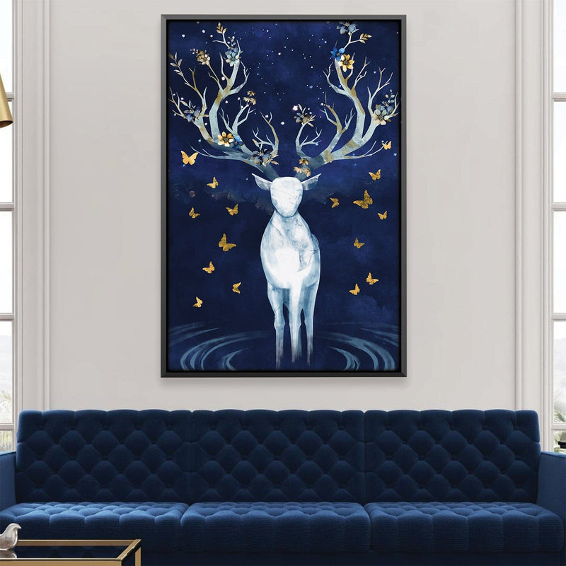 Antlers and Butterflies Canvas