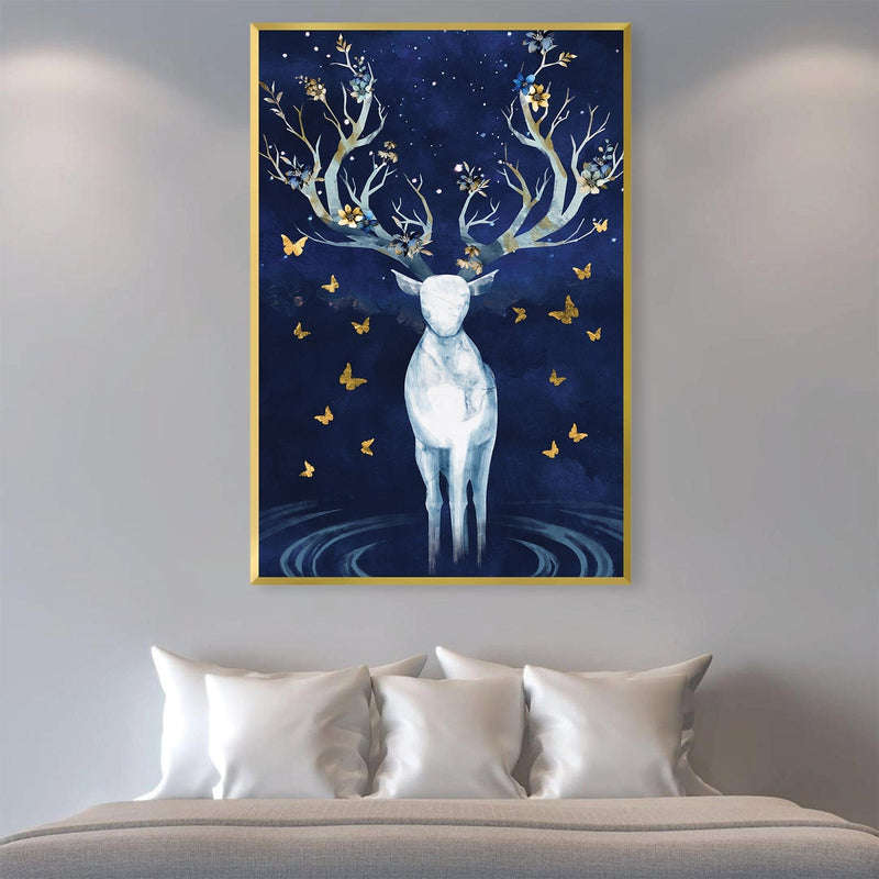 Antlers and Butterflies Canvas