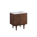 James Martin Amberly 30" Dual Mount Single Bathroom Vanity, Mid-Century Walnut