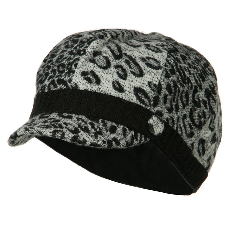 Animal Print Newsboy Cap