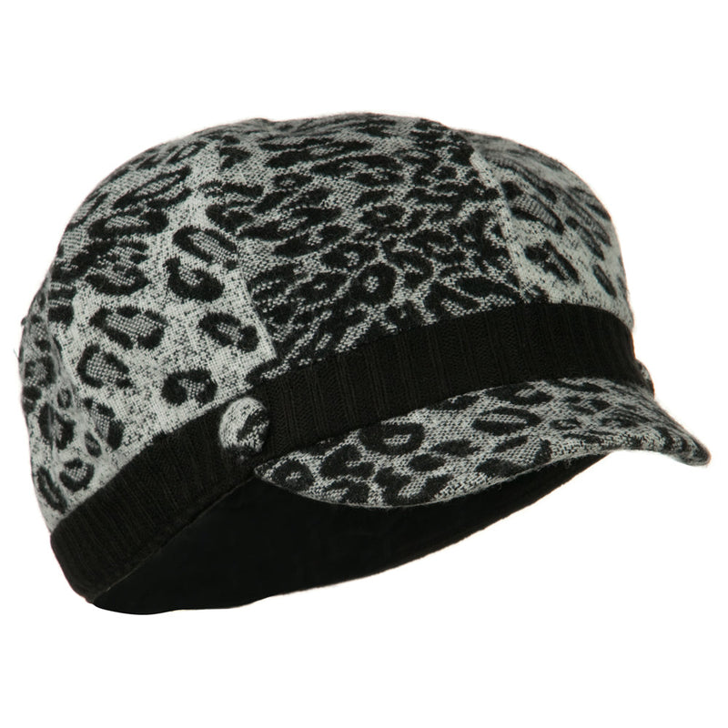 Animal Print Newsboy Cap