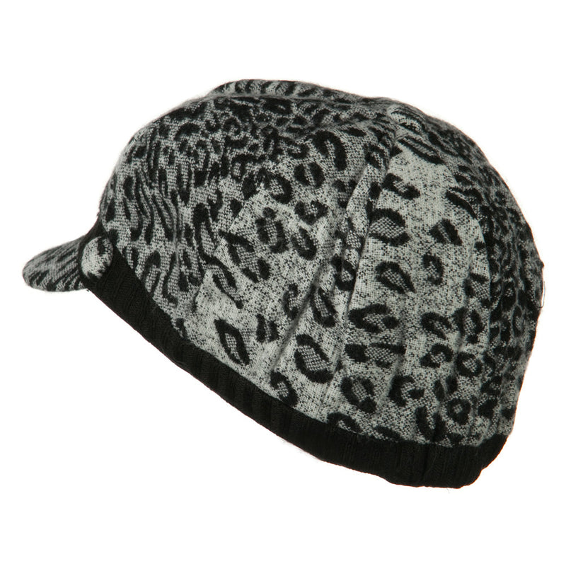 Animal Print Newsboy Cap
