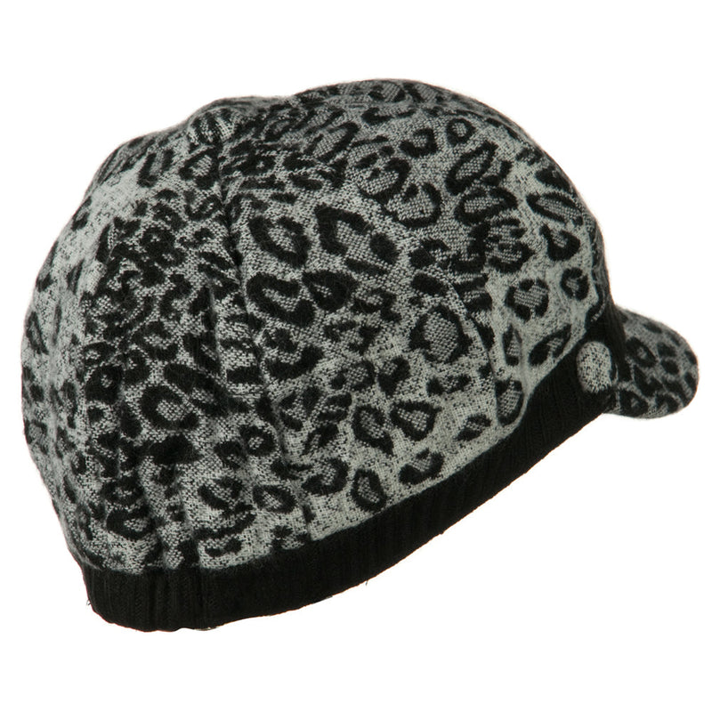 Animal Print Newsboy Cap