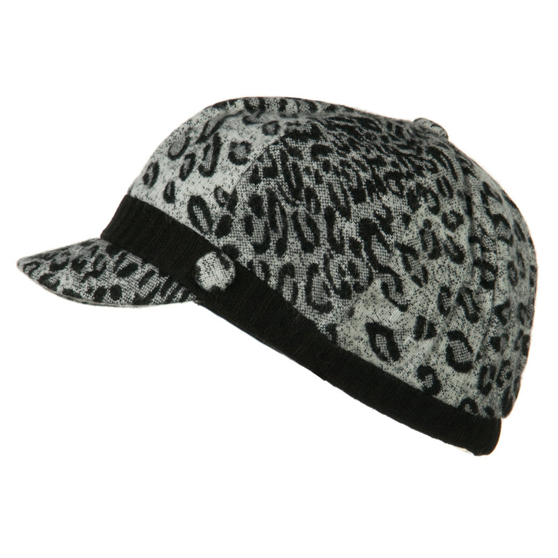 Animal Print Newsboy Cap