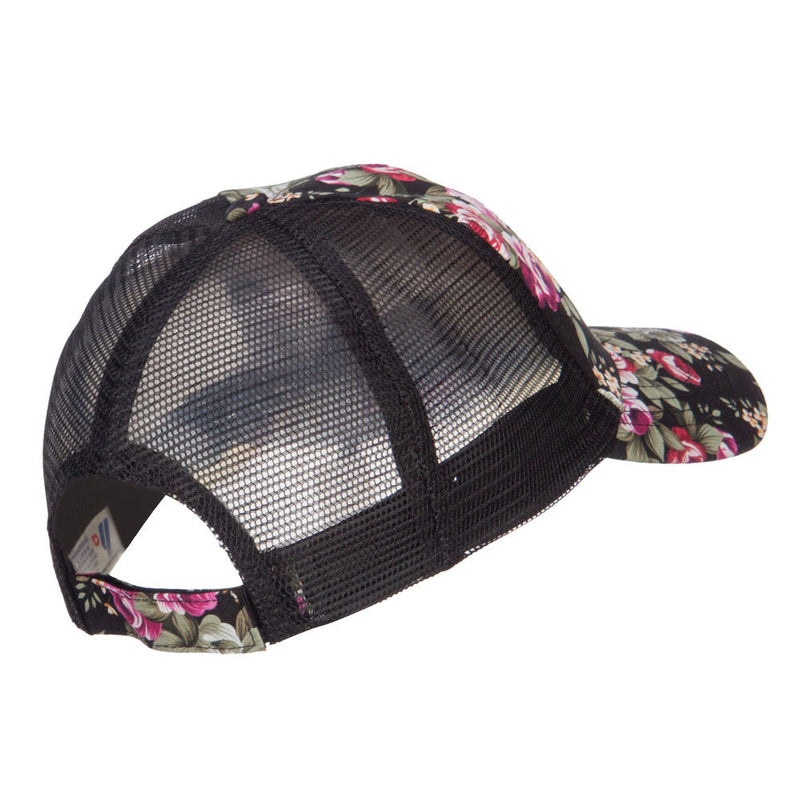 Floral Print Mesh Trucker Cap