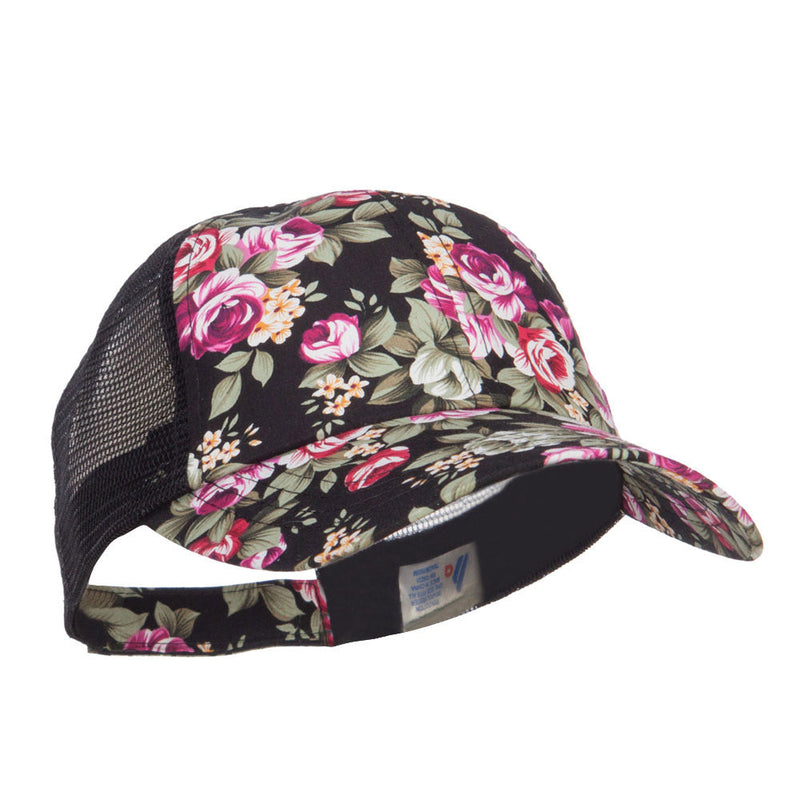 Floral Print Mesh Trucker Cap