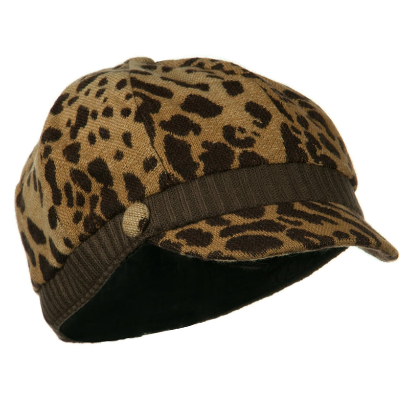 Animal Print Newsboy Cap