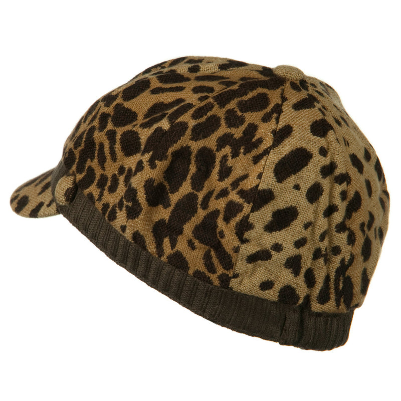 Animal Print Newsboy Cap