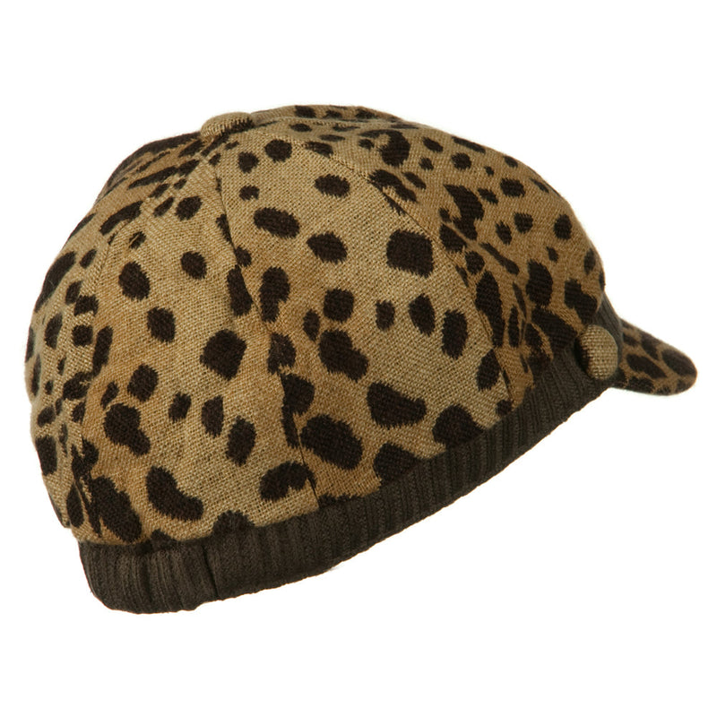 Animal Print Newsboy Cap