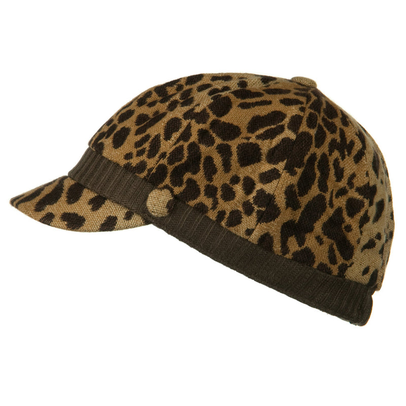 Animal Print Newsboy Cap
