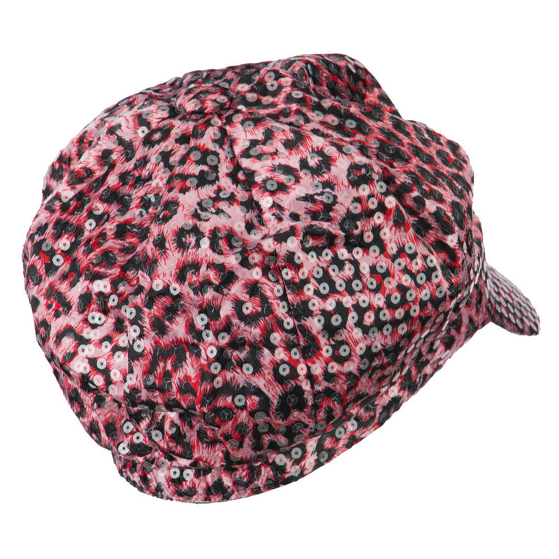 Animal Print Sequin Newsboy Cap