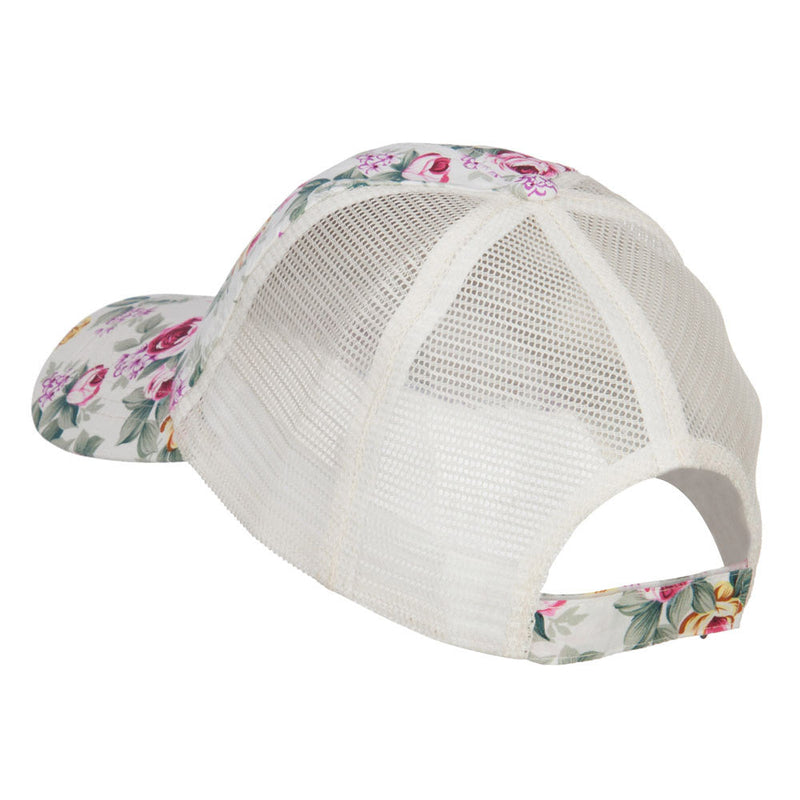 Floral Print Mesh Trucker Cap