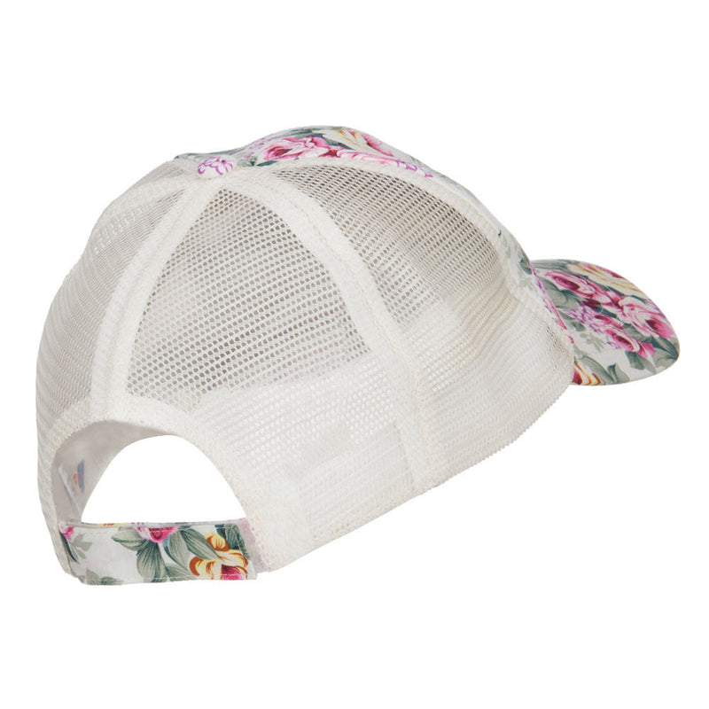 Floral Print Mesh Trucker Cap