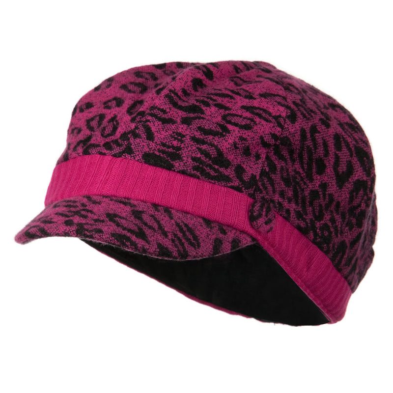 Animal Print Newsboy Cap
