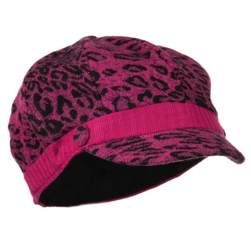 Animal Print Newsboy Cap