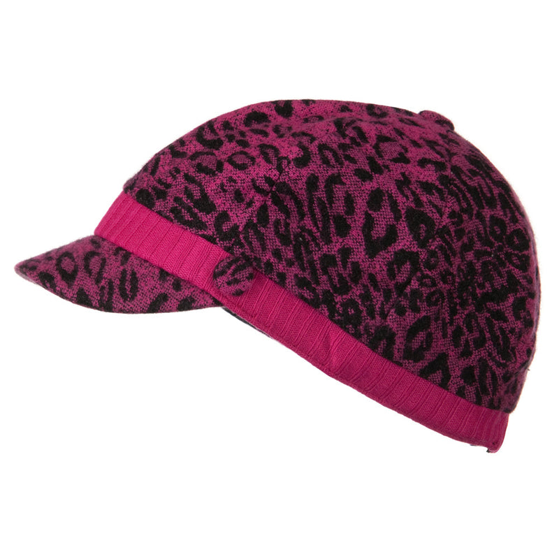 Animal Print Newsboy Cap