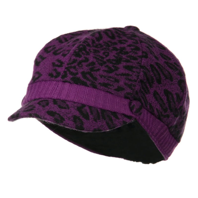 Animal Print Newsboy Cap