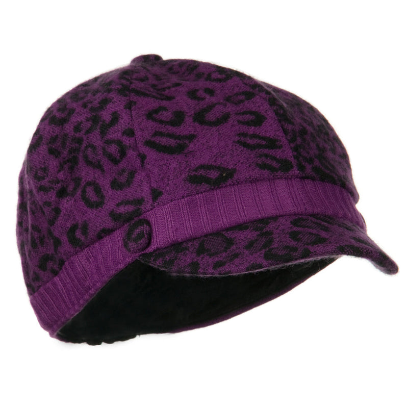 Animal Print Newsboy Cap