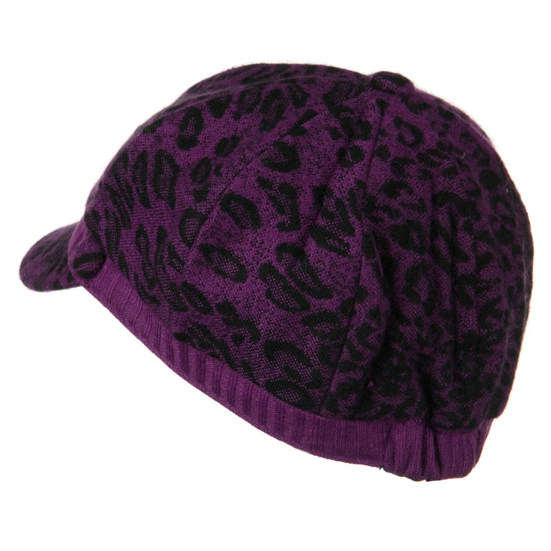 Animal Print Newsboy Cap