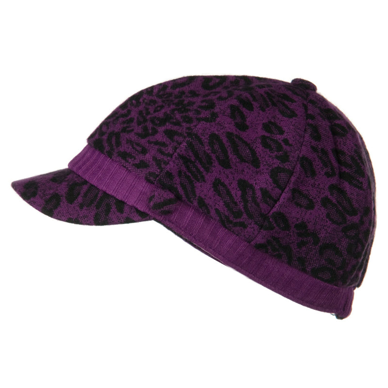 Animal Print Newsboy Cap