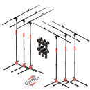 Microphone Boom Stand with Mic Clip Adapter (Pack of 6) by GRIFFIN - Adjustable Holder Mount For Studio Recording Accessories, Singing Vocal Karaoke