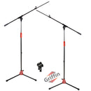 Microphone Stand with Boom Arm (Pack of 2) by GRIFFIN - Adjustable Holder Mount For Studio Recording Accessories, Singing Vocal Live Karaoke Mic