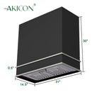 Akicon 30" Stainless Steel Wall Mount Range Hood with 600 CFM Vent Hood - AK-HS30HB-JB