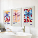 Girly Bow Wall Art Trio. Preppy Pastel Fashion Quotes Posters by Wall Art Set