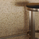 Gold 12x12 Glossy Penny Round Glass Mosaic Tile (10 pack, 10.34 sq ft/case)