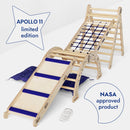 Apollo 5in1 Climbing Set:  Pikler Triangle, Net, Arch, Slide Board, and Cushion for Little Astronauts