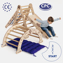 Apollo 5in1 Climbing Set:  Pikler Triangle, Net, Arch, Slide Board, and Cushion for Little Astronauts