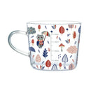 Apricot and orange pattern 500ml glass mug for kitchen breakfast by Decorbites