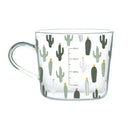 Apricot and orange pattern 500ml glass mug for kitchen breakfast by Decorbites
