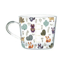 Apricot and orange pattern 500ml glass mug for kitchen breakfast by Decorbites
