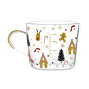 Apricot and orange pattern 500ml glass mug for kitchen breakfast by Decorbites