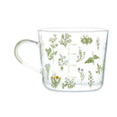 Apricot and orange pattern 500ml glass mug for kitchen breakfast by Decorbites
