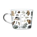 Apricot and orange pattern 500ml glass mug for kitchen breakfast by Decorbites