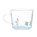 Apricot and orange pattern 500ml glass mug for kitchen breakfast by Decorbites