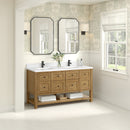 James Martin Breckenridge 60" Double Bathroom Vanity, Light Natural Oak