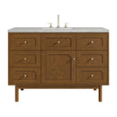 James Martin Laurent 48" Dual Mount Single Bathroom Vanity, Honey Oak