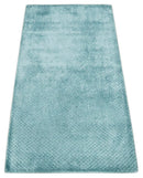 Sophisticated Blue Geometric Hand Woven Art Silk Area Rug 2x4