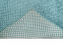Sophisticated Blue Geometric Hand Woven Art Silk Area Rug 2x4